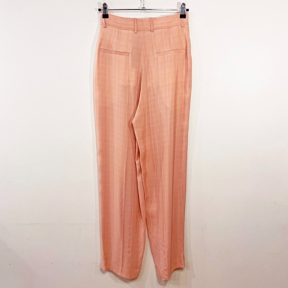New Sandro Felix Viscose Wide Leg Trouser Salmon Pink 36, Small $295 - Picture 4 of 8